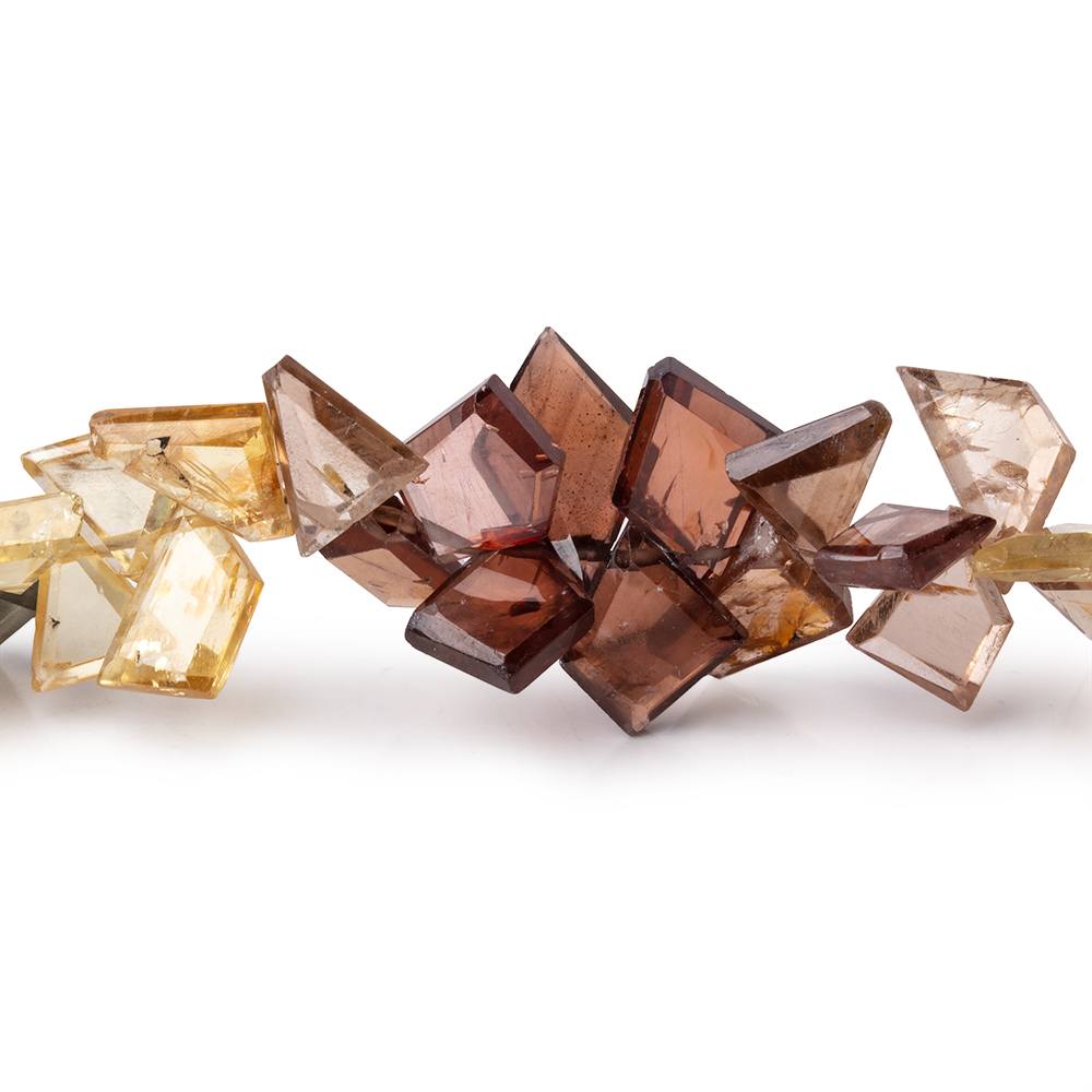 7-12mm Multi Color Golden Zircon Faceted Freeform 7.5 inch 72 Beads AAA - Beadsofcambay.com