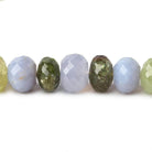 7-12mm Multi-gemstone Faceted Rondelle Beads 16 inch 67 pieces - Beadsofcambay.com