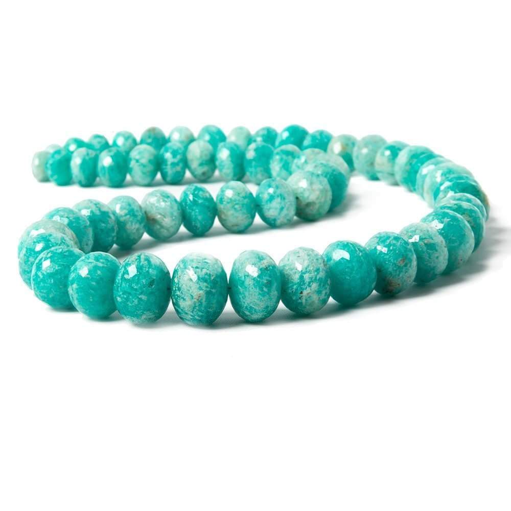7 - 13mm Amazonite Faceted Rondelle Beads 55 pieces A Grade - Beadsofcambay.com