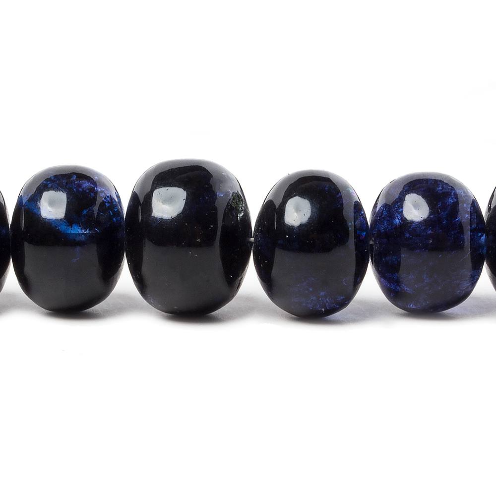 7-13mm Dark Blue Fluorite Plain Rondelle Beads 16 inch 54 pieces - Beadsofcambay.com