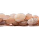7-13mm Frosted Angel Skin Moonstone plain nugget beads 8 inch 17 pieces - Beadsofcambay.com