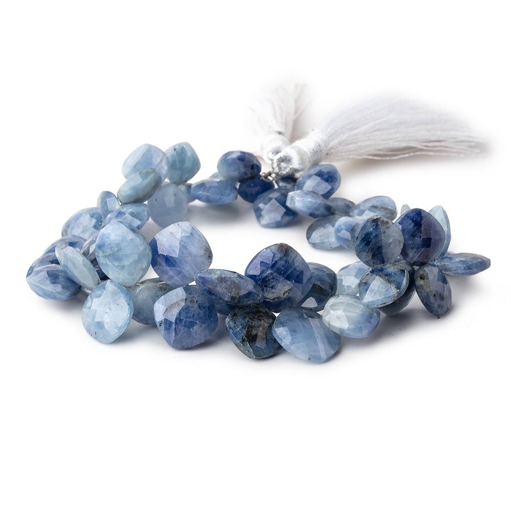 7-13mm Shaded Blue Sapphire Faceted Pillow Beads 7.5 inch 52 pieces - Beadsofcambay.com