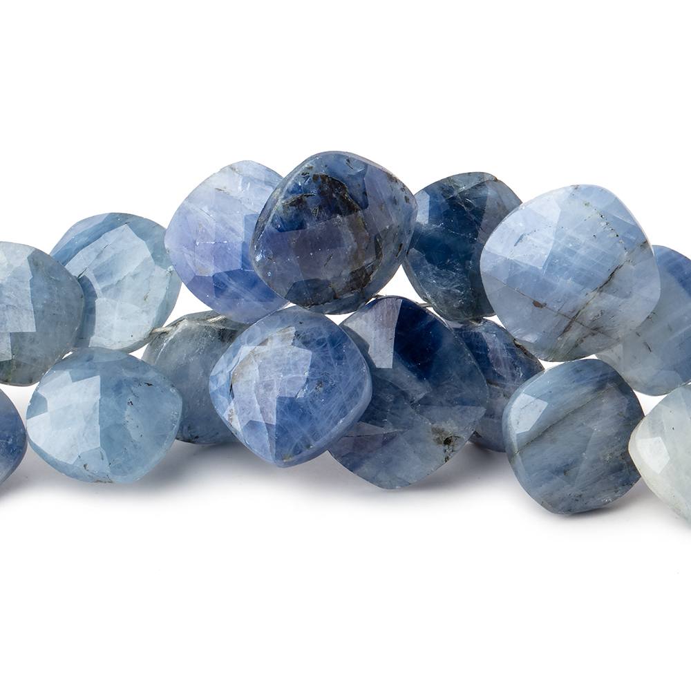 7-13mm Shaded Blue Sapphire Faceted Pillow Beads 7.5 inch 52 pieces - Beadsofcambay.com