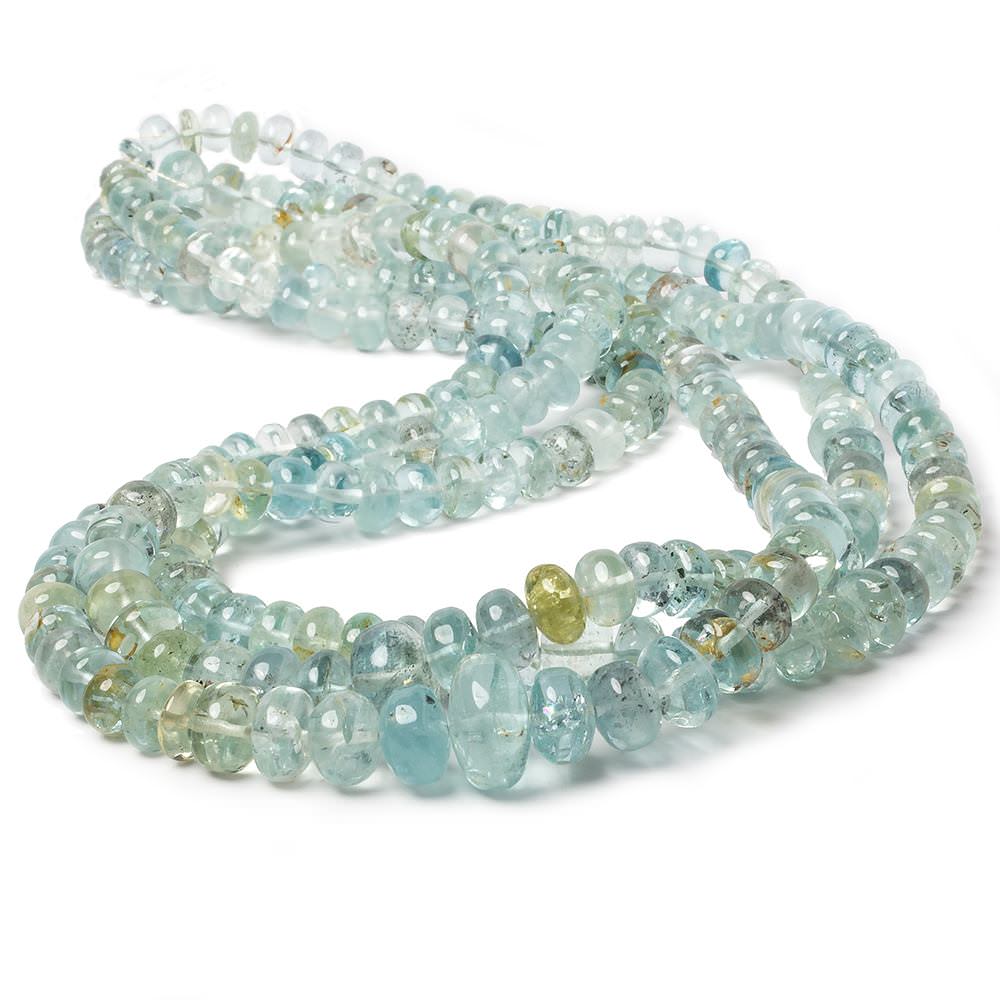 7-14mm Aquamarine and Helidore Plain Rondelle Lot of 3 Strands 279 Beads - Beadsofcambay.com