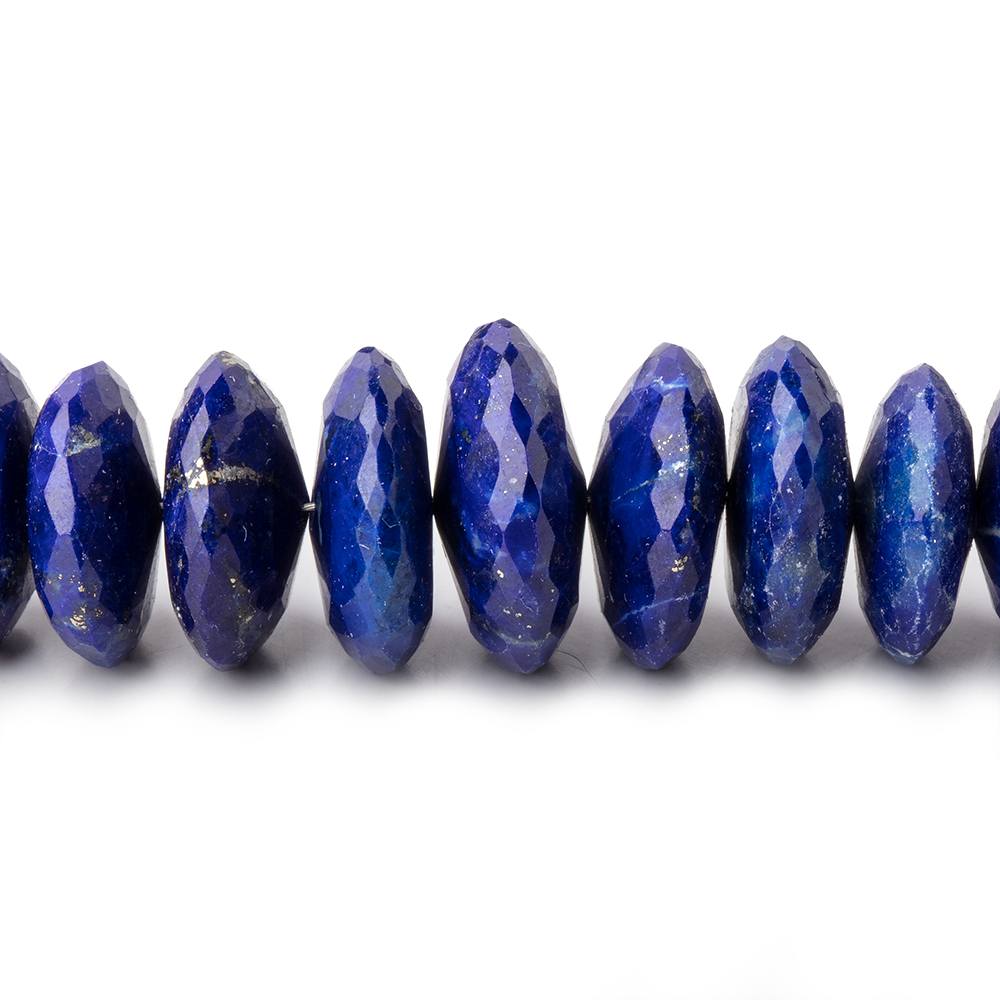 7-14mm Lapis Lazuli German Cut Rondelle Beads 16 inch 112 pieces AAA - Beadsofcambay.com