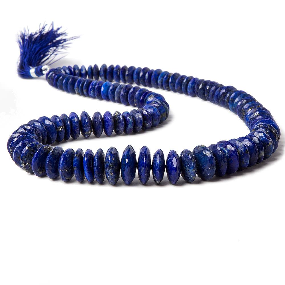 7 - 14mm Lapis Lazuli German Faceted Rondelle Beads 16 inch 105 pieces - Beadsofcambay.com