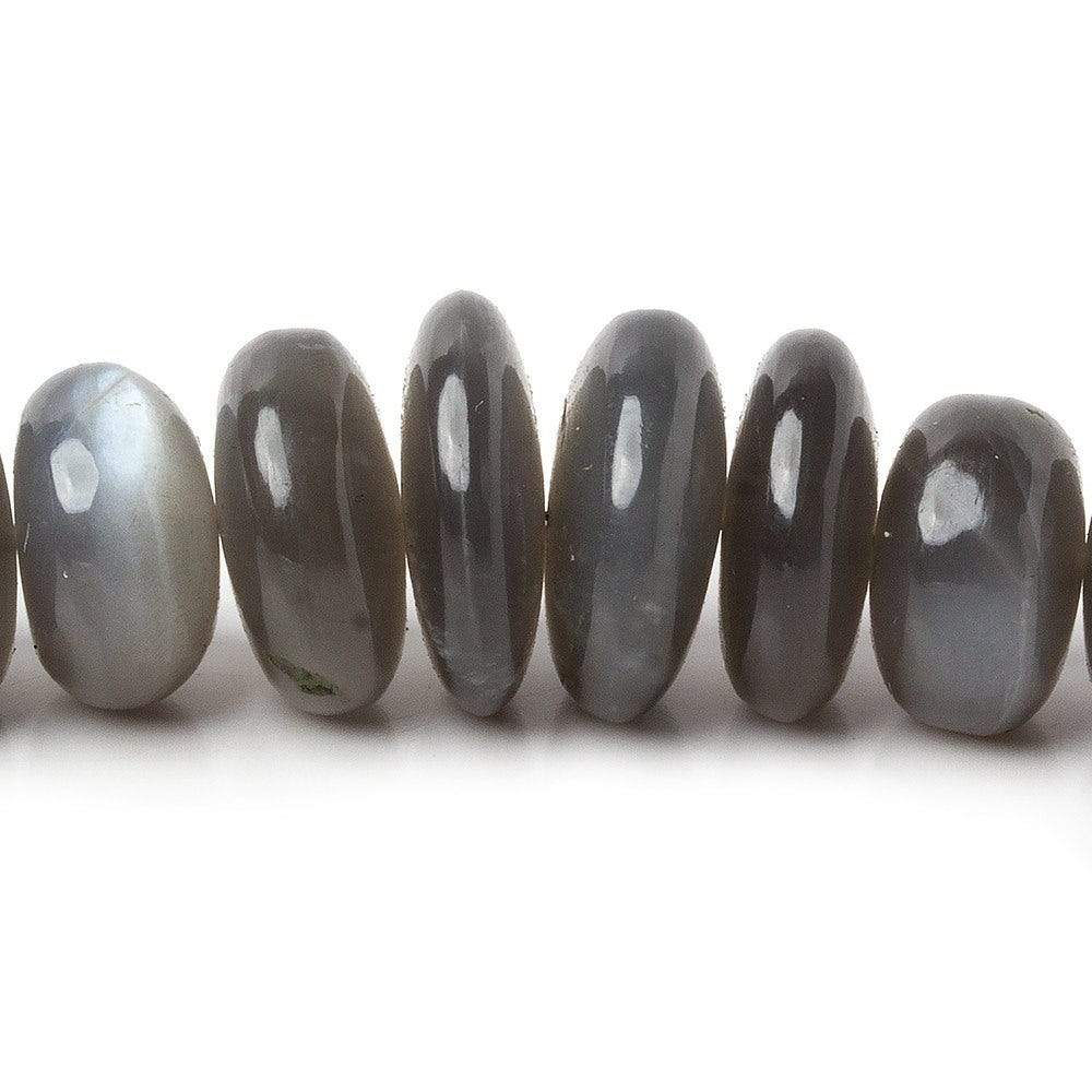 7-14mm Platinum Moonstone Plain Rondelle Beads 8 inch 37pcs - Beadsofcambay.com