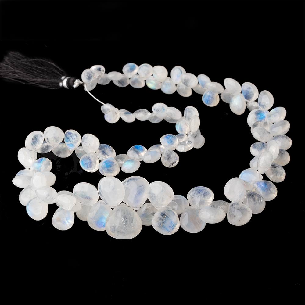 7-14mm Rainbow Moonstone plain heart beads 16 inch 100 pieces AA - Beadsofcambay.com