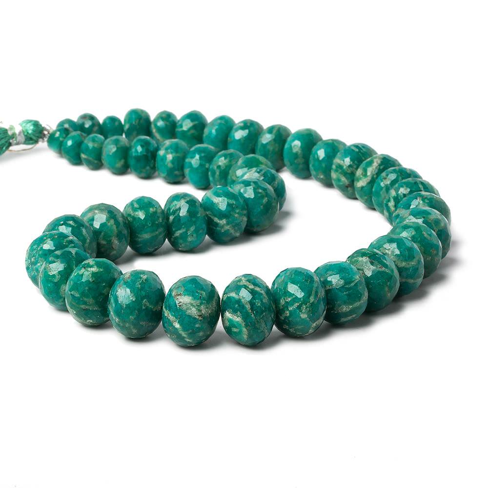 7-14mm Russian Amazonite faceted rondelle beads 15 inch 44 pieces A - Beadsofcambay.com