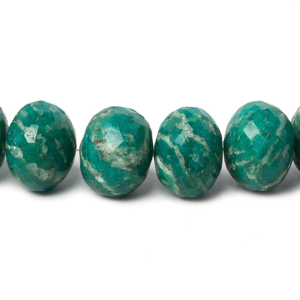 7-14mm Russian Amazonite faceted rondelle beads 15 inch 44 pieces A - Beadsofcambay.com