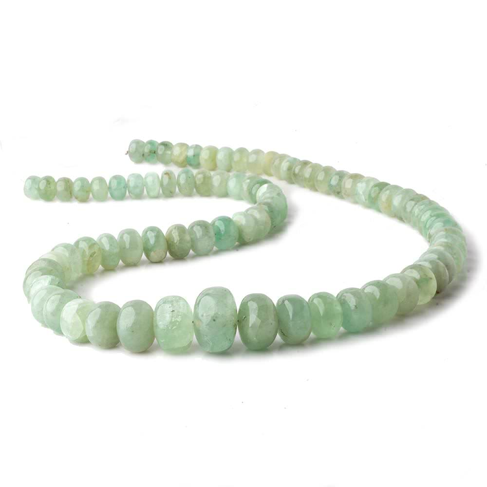 7-15mm Emerald plain rondelle beads 18 inch 77 pieces - Beadsofcambay.com
