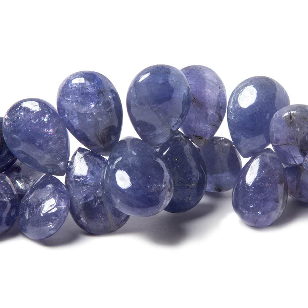 7-15mm Tanzanite Beads Plain Pears, A Quality 8.25 inch 62 pieces - Beadsofcambay.com