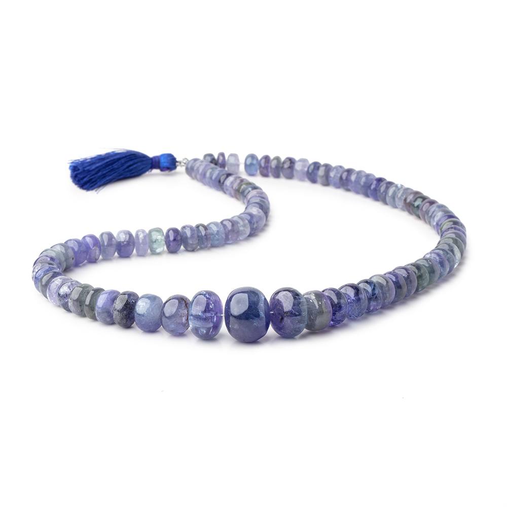 7-15mm Tanzanite Plain Rondelle Beads 18 inch 84 pieces A - Beadsofcambay.com