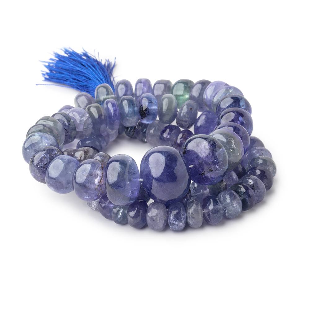 7-15mm Tanzanite Plain Rondelle Beads 18 inch 84 pieces A - Beadsofcambay.com
