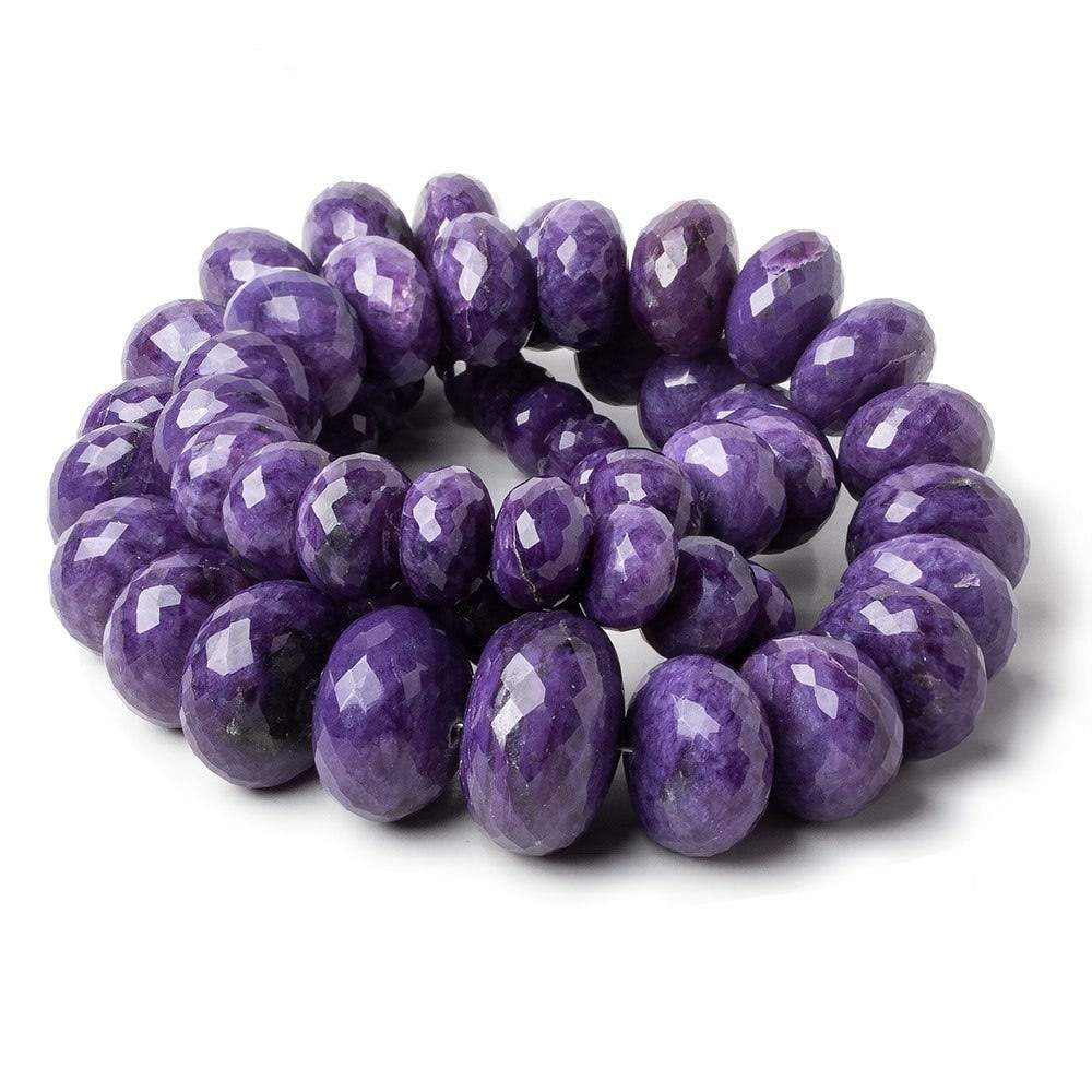7-18.8mm Deep Purple Charoite faceted rondelle beads 19 inches 65 beads AAA - Beadsofcambay.com