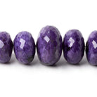 BeadsofCambay 7-18.8mm Deep Purple Charoite faceted rondelle beads 19 inches 65 beads AAA