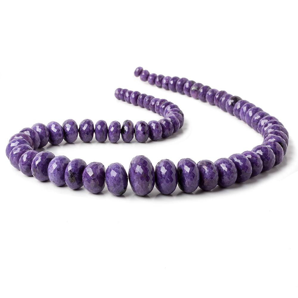 7-18.8mm Deep Purple Charoite faceted rondelle beads 19 inches 65 beads AAA - Beadsofcambay.com