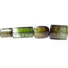 7-18mm Bi-tonal Avocado Green Tourmaline Beads Plain Tube 39 pcs - Beadsofcambay.com