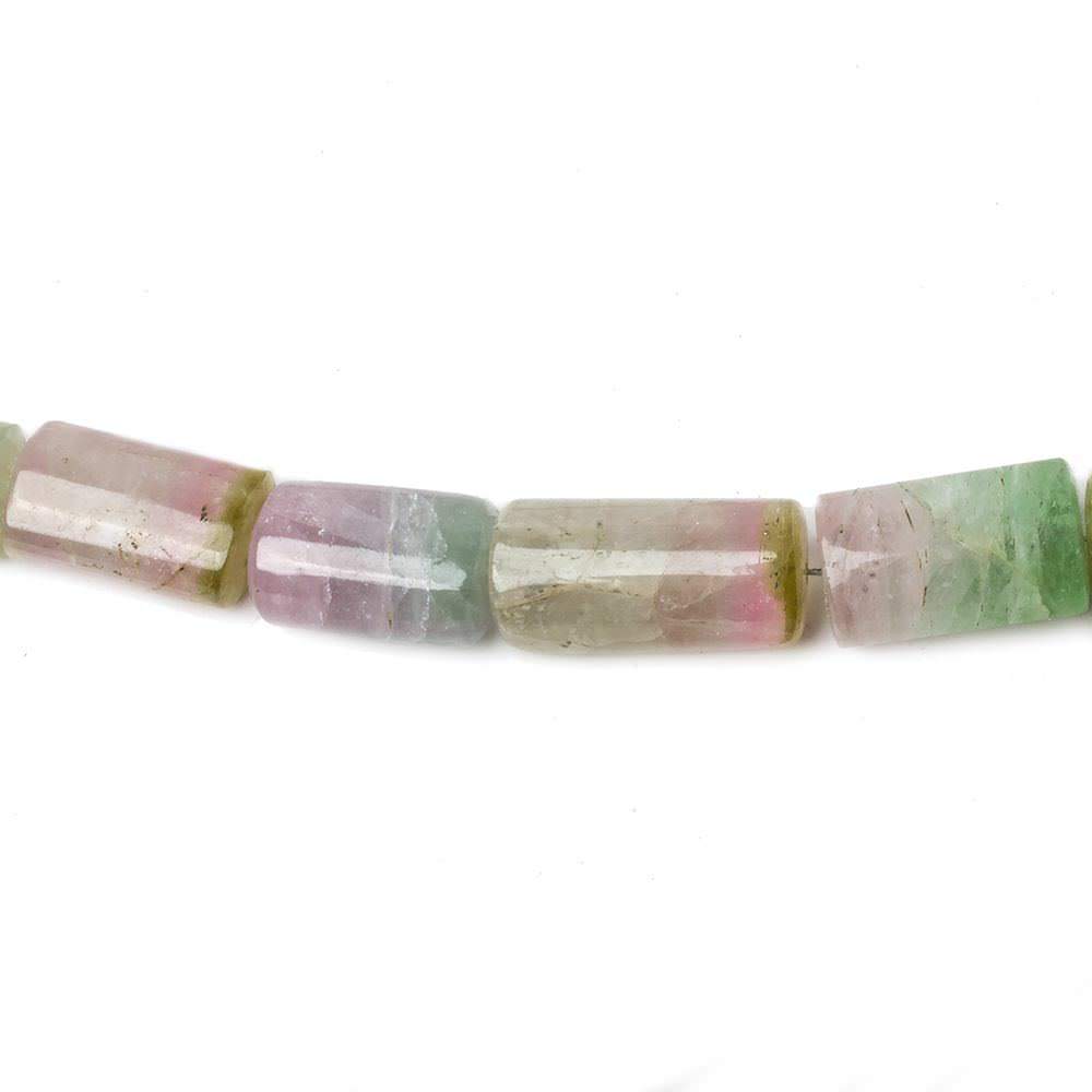7-18mm Polychromatic Tourmaline Natural Crystal Tube Beads 18 inch 44 pieces - Beadsofcambay.com