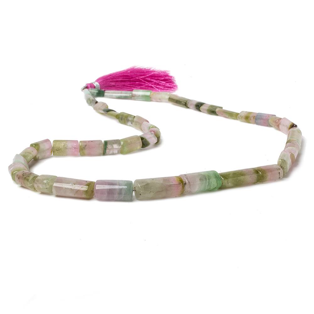 7-18mm Polychromatic Tourmaline Natural Crystal Tube Beads 18 inch 44 pieces - Beadsofcambay.com