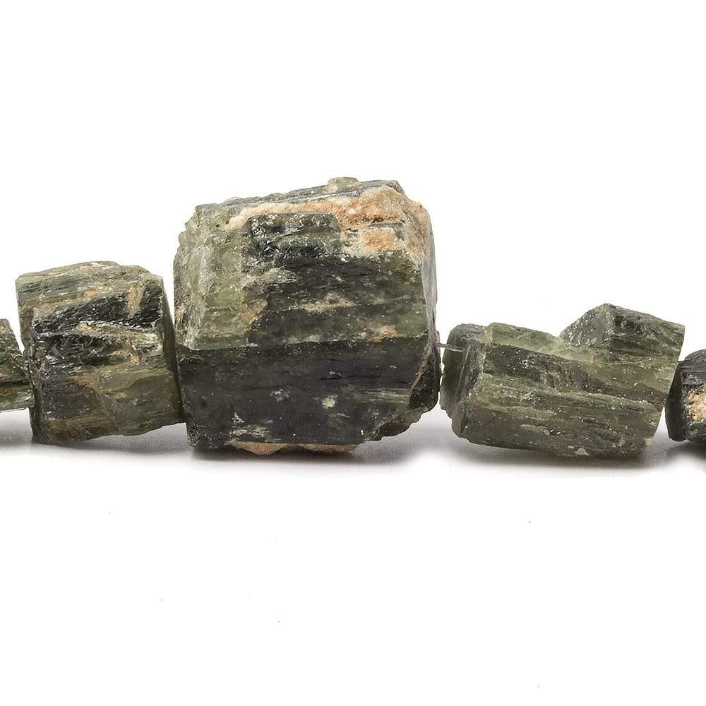 7-21mm Chrome Diopside Beads Unpolished Natural Crystal 8 inch 10 pieces - Beadsofcambay.com