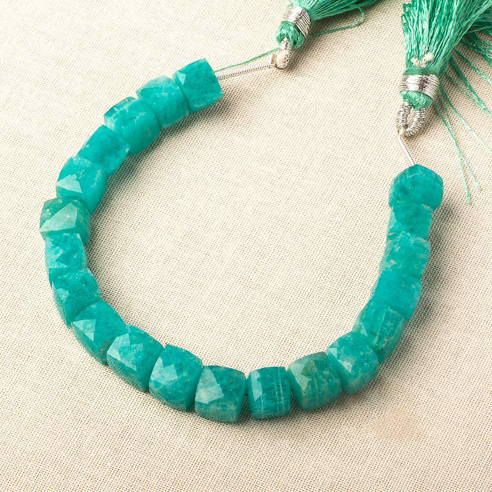 7-7.5mm Amazonite faceted cube beads 5.75 inch 20 pieces - Beadsofcambay.com
