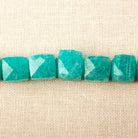 7-7.5mm Amazonite faceted cube beads 5.75 inch 20 pieces - Beadsofcambay.com