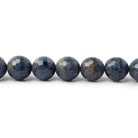 7-7.5mm Blue Sapphire Faceted Round Beads 8 inch 27 pieces A - Beadsofcambay.com