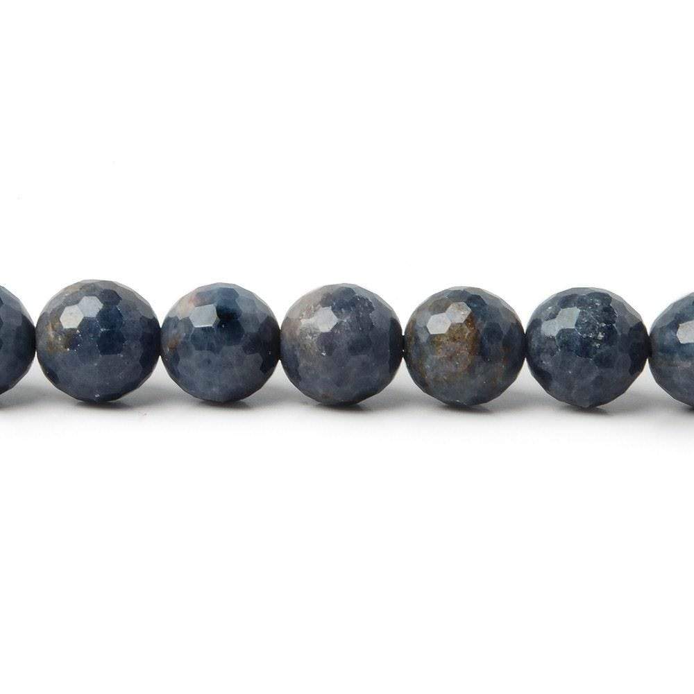 7-7.5mm Blue Sapphire Faceted Round Beads 8 inch 27 pieces A - Beadsofcambay.com