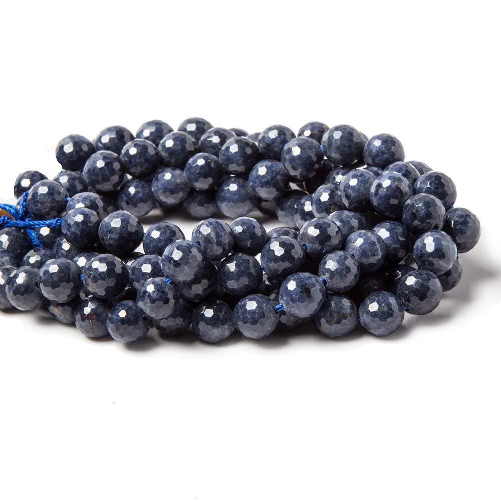 7-7.5mm Blue Sapphire faceted rounds 23 Beads - Beadsofcambay.com