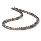 7-7.5mm Copper Moss Aquamarine Faceted Rondelle Beads 18 inch 96 pieces AAA - Beadsofcambay.com