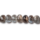 7-7.5mm Copper Moss Aquamarine Faceted Rondelle Beads 18 inch 96 pieces AAA - Beadsofcambay.com