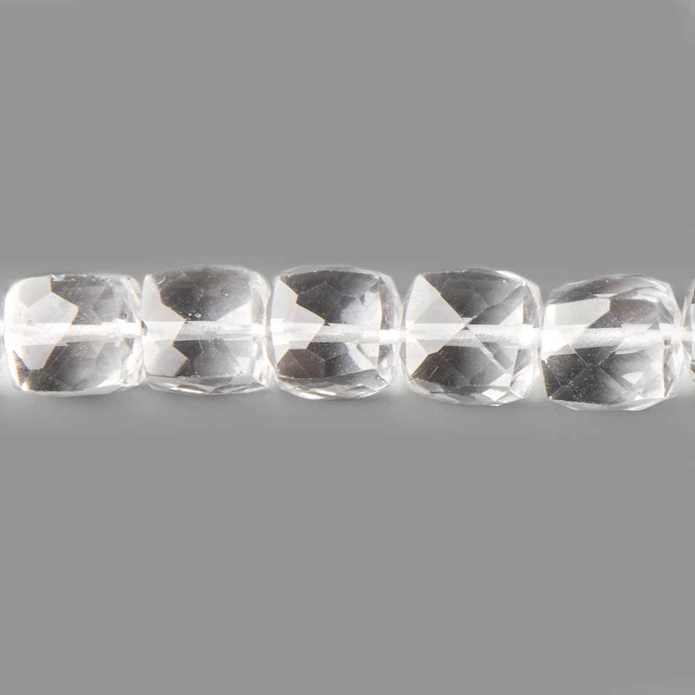 7-7.5mm Crystal Quartz Faceted Cubes 25 Beads 8 inch - Beadsofcambay.com
