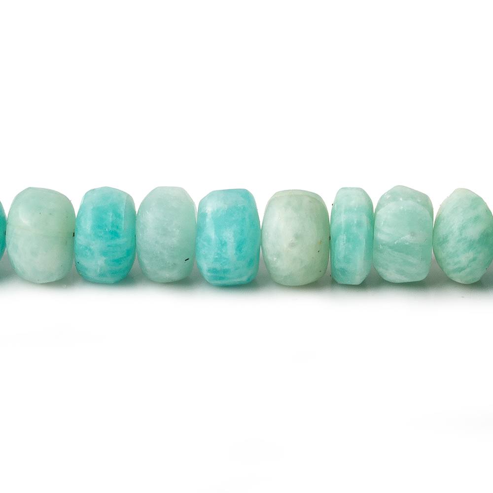 7-7.5mm Matte Amazonite plain rondelle beads 7.5 inch 41 beads A - Beadsofcambay.com