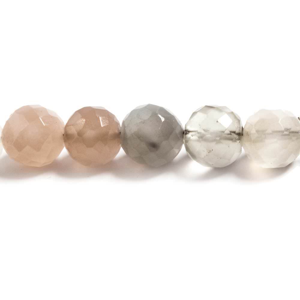 7-7.5mm Multi-color Moonstone faceted rounds 9 inch 32 Beads - Beadsofcambay.com