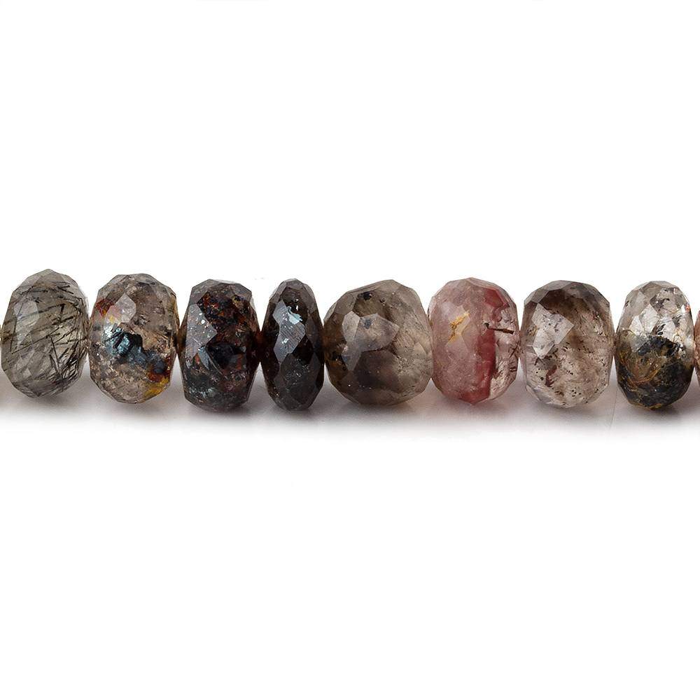 7-7.5mm Multi Rutilated Quartz faceted rondelle Beads 15.5 inch 80 pieces - Beadsofcambay.com