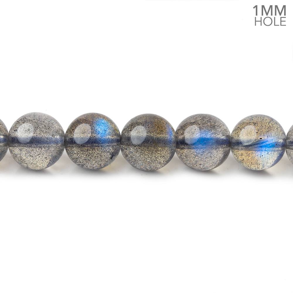 7-7.5mm Neon Blue flash Labradorite plain rounds 15 inch 52 beads AAA - Beadsofcambay.com