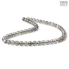 7-7.5mm Neon Blue flash Labradorite plain rounds 15 inch 52 beads AAA - Beadsofcambay.com