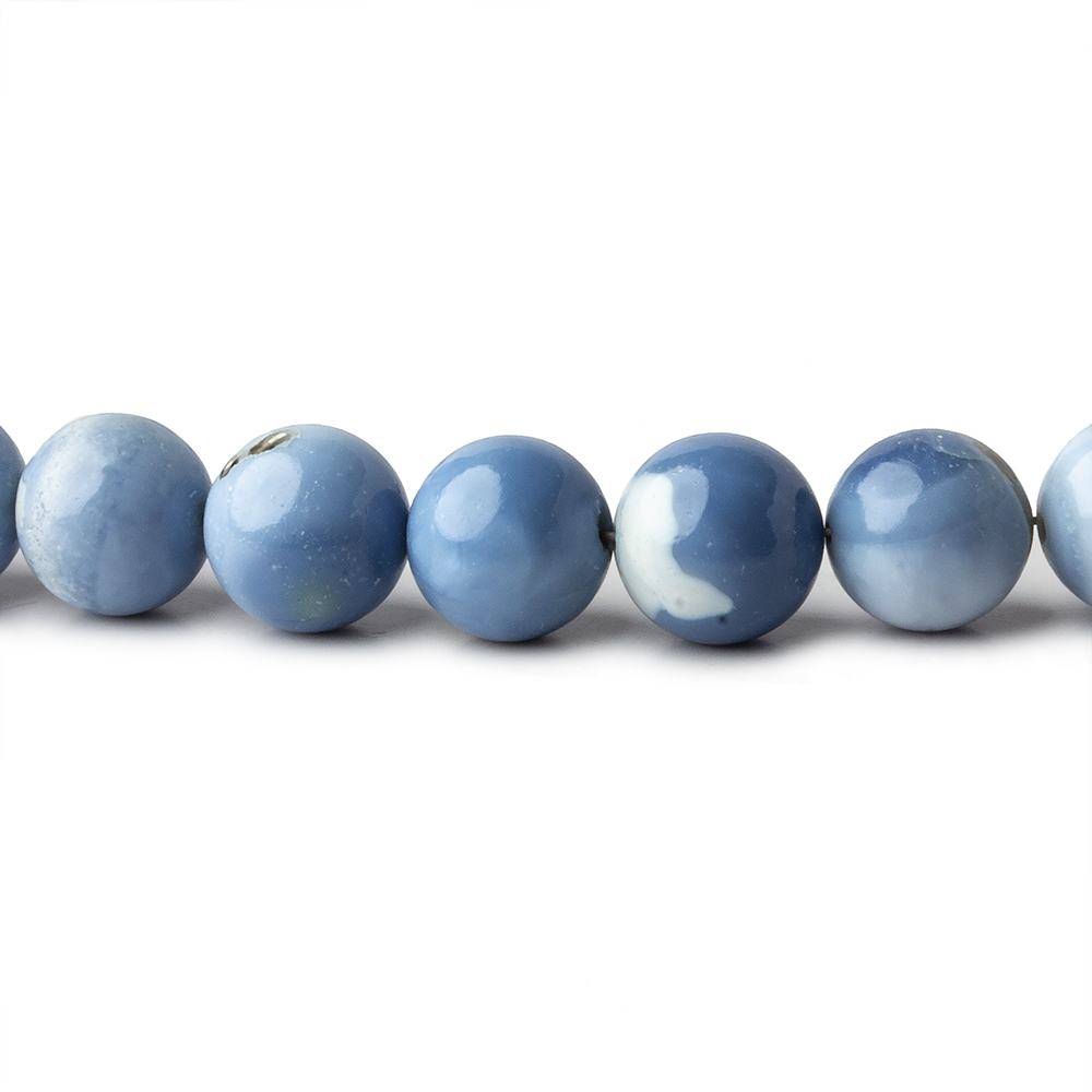 7-7.5mm Owyhee Denim Blue Opal plain round beads 18 inch 64 pieces AA - Beadsofcambay.com