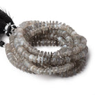 7-7.5mm Platinum Grey Moonstone Faceted Heshi Beads 16 inch 98 pieces - Beadsofcambay.com