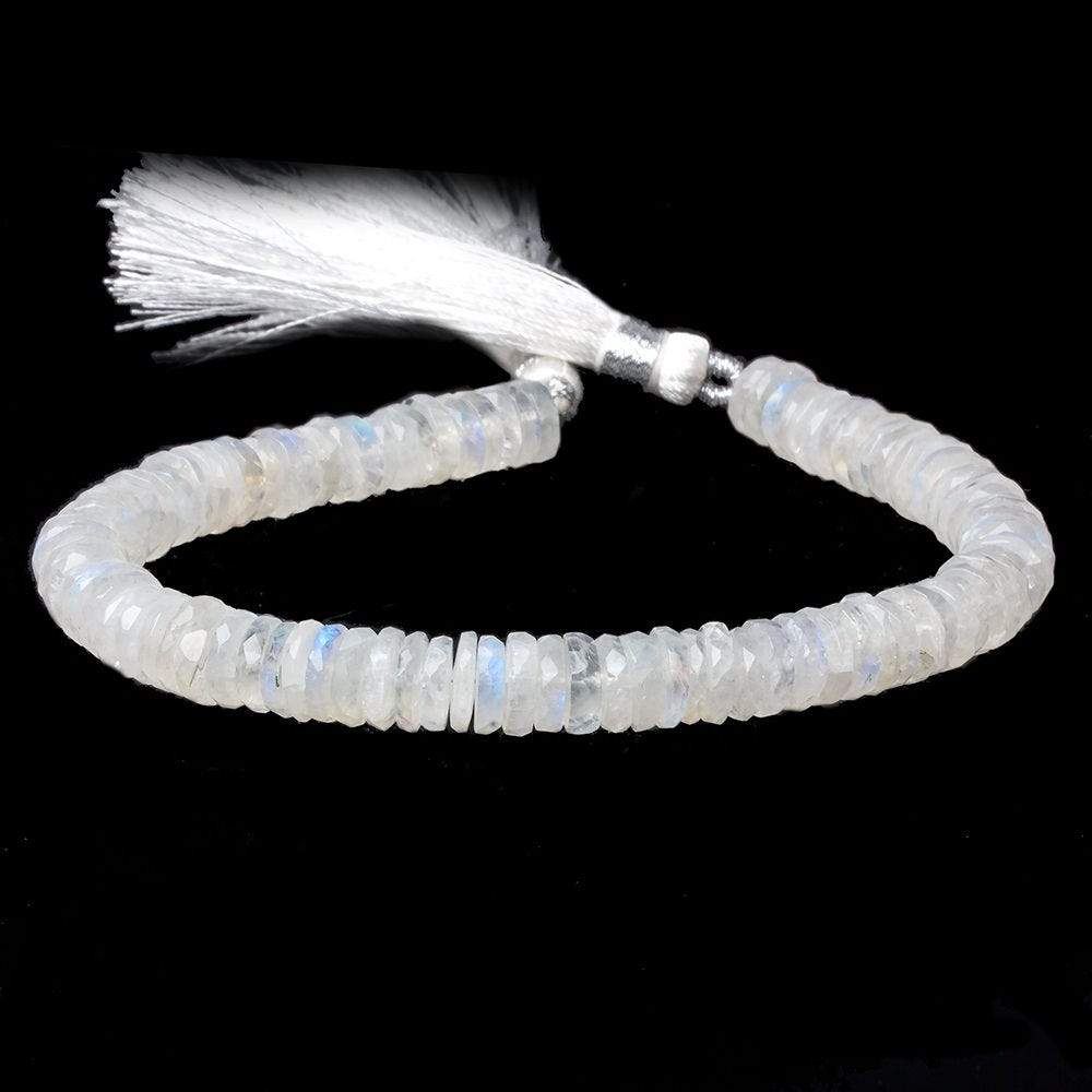 7-7.5mm Rainbow Moonstone faceted heshi beads 8 inch 95 pieces - Beadsofcambay.com