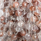 7-8.5mm Ferrous Quartz faceted round .925 Silver Chain by the foot 23 beads - Beadsofcambay.com