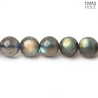 7-8.5mm Labradorite Plain Round Beads 16 inch 48 pieces 1mm hole - Beadsofcambay.com