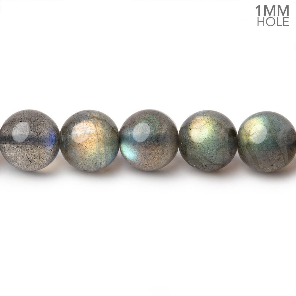 7-8.5mm Labradorite Plain Round Beads 16 inch 48 pieces 1mm hole - Beadsofcambay.com