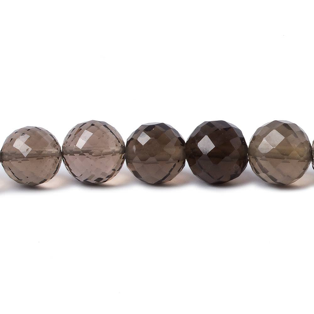 7-8.5mm Smoky Quartz Faceted Rounds 16 inch 54 beads - Beadsofcambay.com