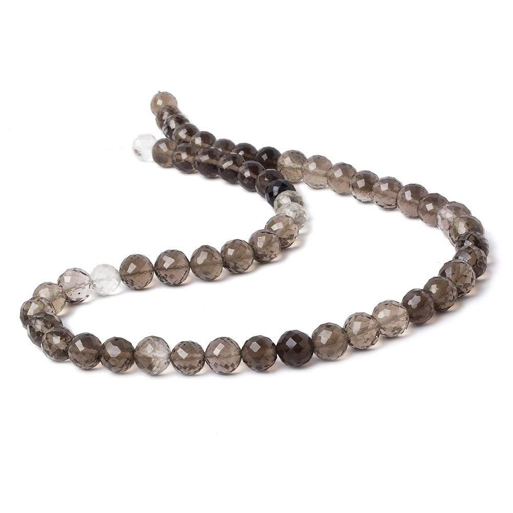 7-8.5mm Smoky Quartz Faceted Rounds 16 inch 54 beads - Beadsofcambay.com