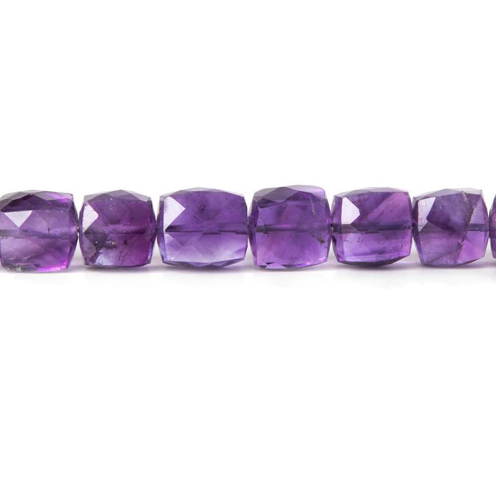 7-8mm African Amethyst Faceted Cube Beads 8.5 inch 25 pieces - Beadsofcambay.com
