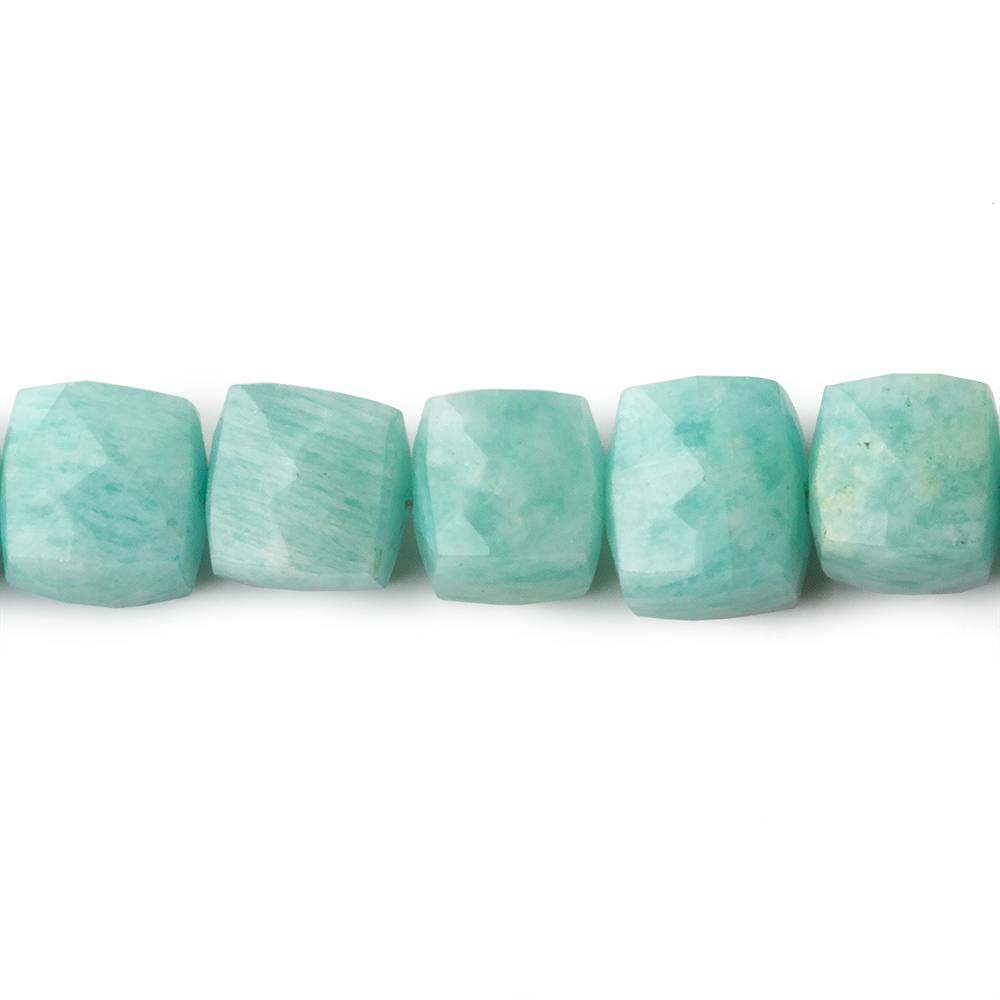 7-8mm Amazonite faceted cube beads 7.5 inch 26 pieces - Beadsofcambay.com
