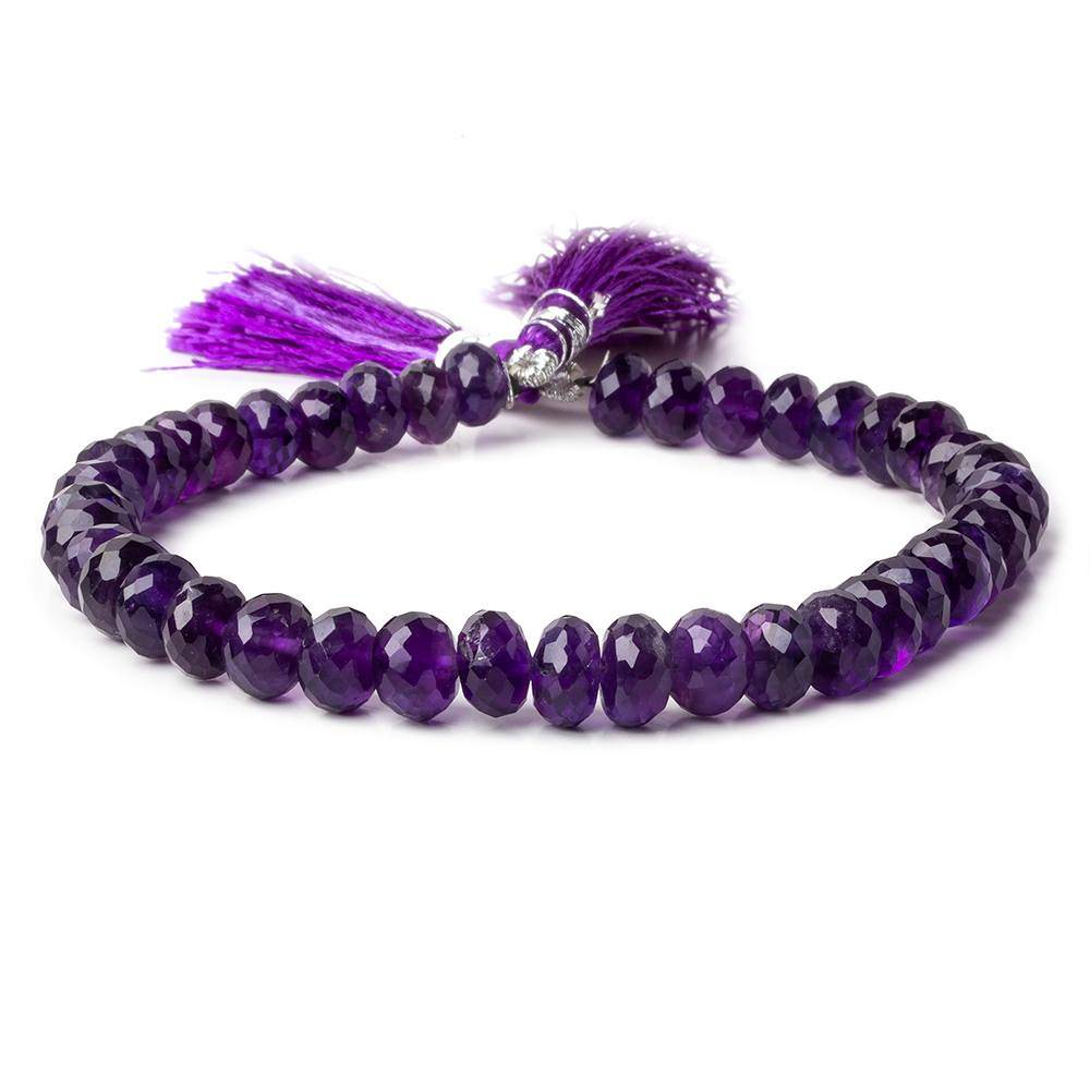 7-8mm Amethyst Faceted Rondelle beads 8.5 inch 40 pieces - Beadsofcambay.com