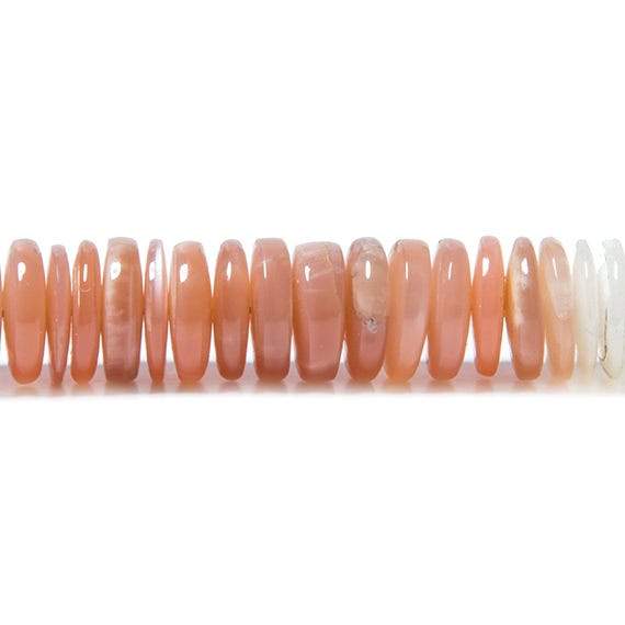 7-8mm Angel Skin and Cream Moonstone Beads Plain Rondelle 175 pcs - Beadsofcambay.com